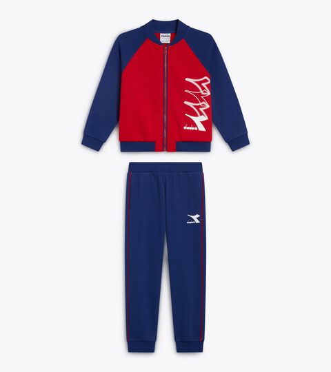Coordinated tracksuit - Boys and girls JU. TRACKSUIT FZ LOGO RED SALSA - Diadora